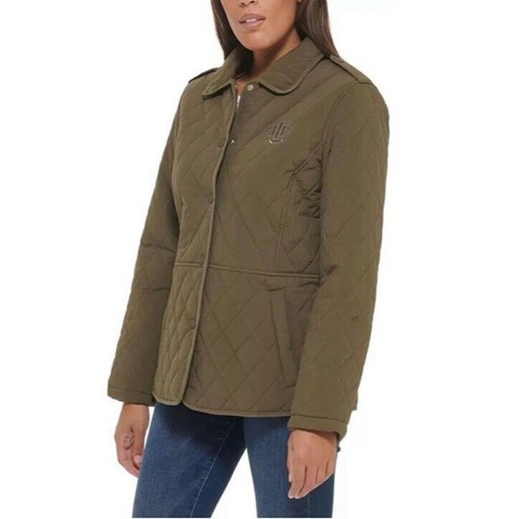 NWOT Tommy Hilfiger Women’s Quilted Jacket, Juniper Green, Size Medium - Picture 2 of 4